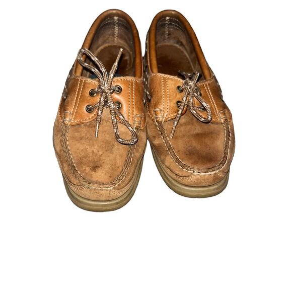 Sebago‎ Docksides 2 tone Brown Leather Slip-On Boat Shoes Womens Size 5.5 - Picture 3 of 7